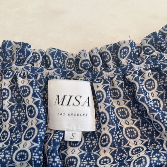Misa Los Angeles Anile Top in Blue Multi, size small - Picture 3 of 3